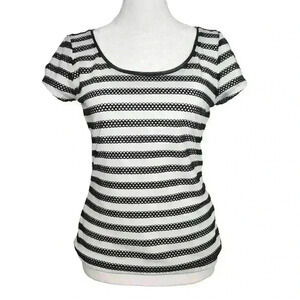 White House Black Market women's black & white striped blouse size XS